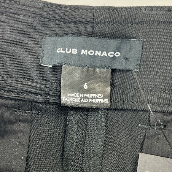 Club Monaco Black Enamel Ring Wool Blend Pants 6 NWT Ankle Straight - Picture 9 of 16